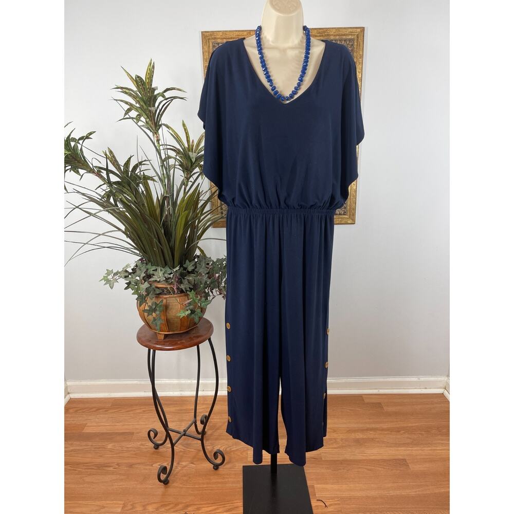 EST.1946 Jumpsuit Women's Large Navy Chinched Waist Sophisticated Minimalist